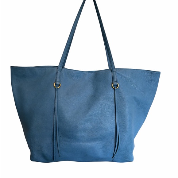 HOBO Kingston Pebbled Leather Convertible Tote Bag Blue Slouchy Hobo Purse - Picture 6 of 15